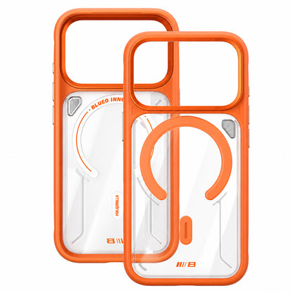 MagSafe tok Apple iPhone 18 Pro / 17 Pro készülékhez, Blueo, hőelvezető állvánnyal, áttetsző szatén narancssárga színben
