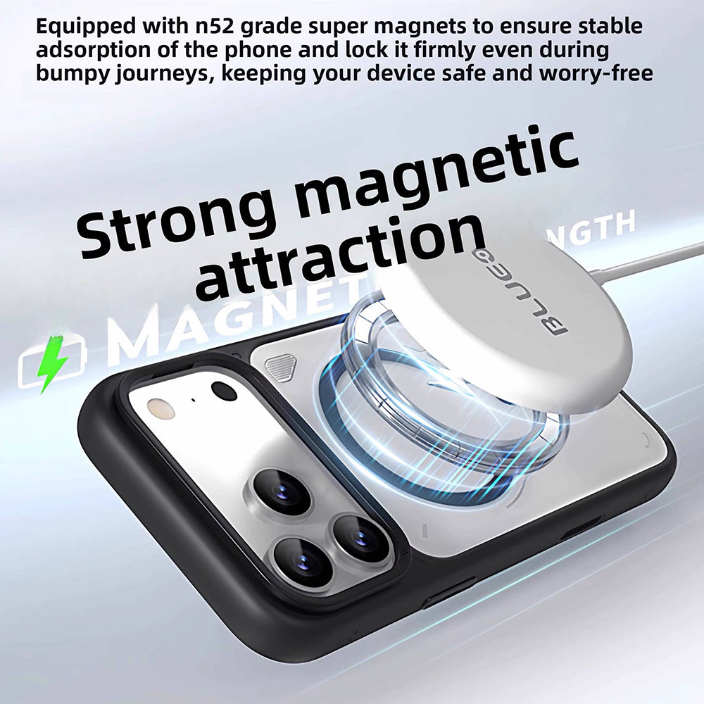 MagSafe tok Apple iPhone 18 Pro / 17 Pro készülékhez, Blueo, hőelvezető állvánnyal, áttetsző szatén narancssárga színben