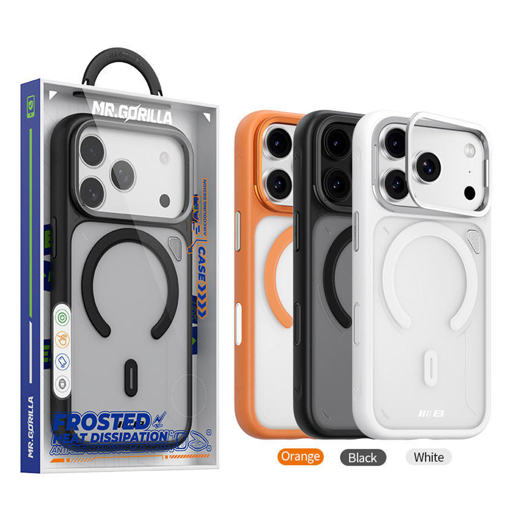 MagSafe tok Apple iPhone 18 Pro / 17 Pro készülékhez, Blueo, hőelvezető állvánnyal, áttetsző szatén narancssárga színben