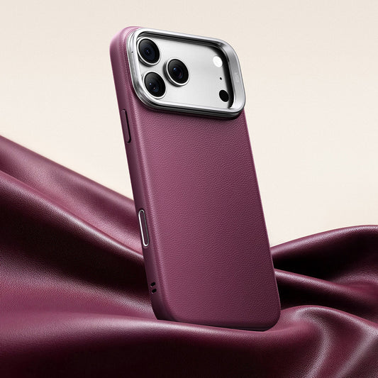 MagSafe tok Apple iPhone 18 Pro / 17 Pro-hoz, ESR, Atelier állvánnyal, Sötétbordó szatén