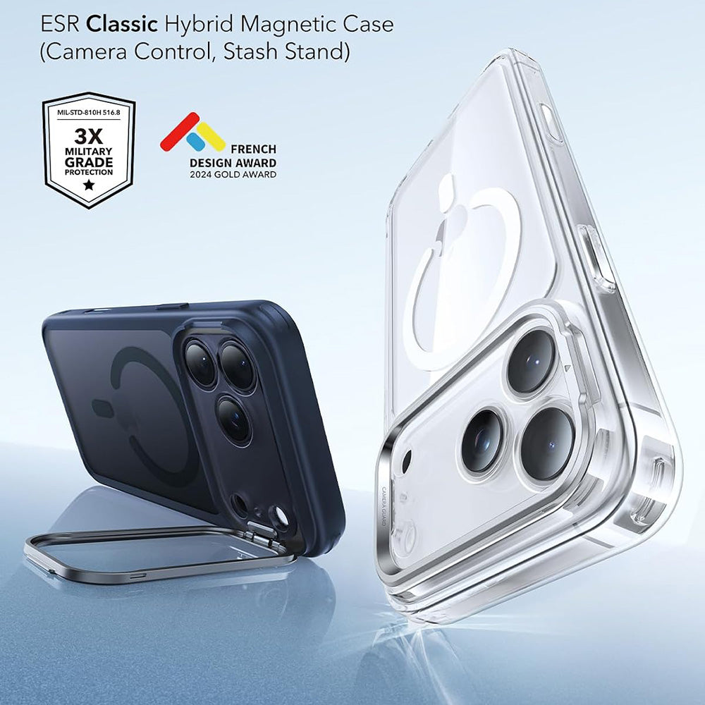 MagSafe tok Apple iPhone 18 Pro / 17 Pro-hoz, ESR, Classic Hybrid Kickstand, Selyemkék