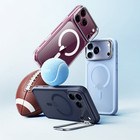 MagSafe tok Apple iPhone 18 Pro / 17 Pro-hoz, ESR, Classic Hybrid Kickstand, Kék Szatén