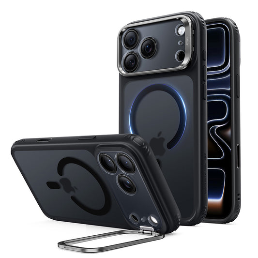 MagSafe tok Apple iPhone 18 Pro / 17 Pro-hoz, ESR, Classic Hybrid Kickstand, Fekete Szatén