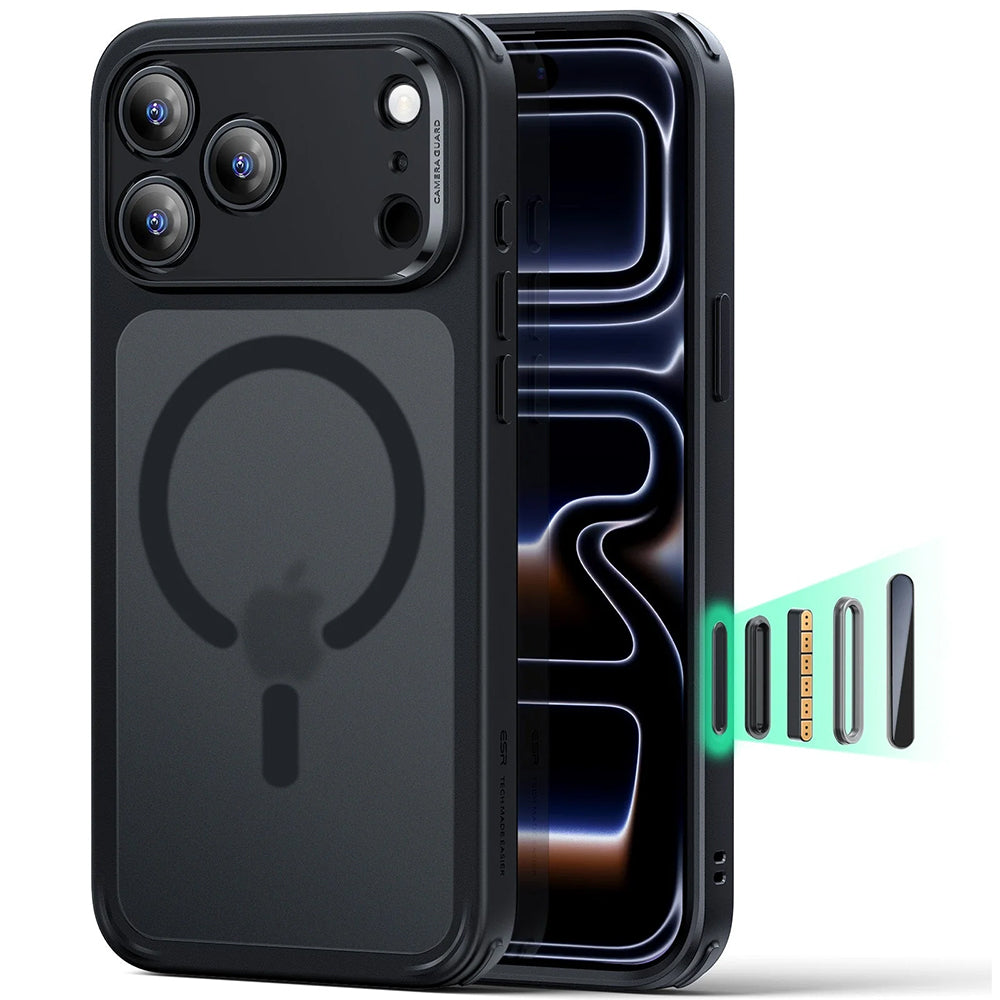MagSafe tok Apple iPhone 18 Pro / 17 Pro-hoz, ESR, Classic Hybrid, Fekete Szatén