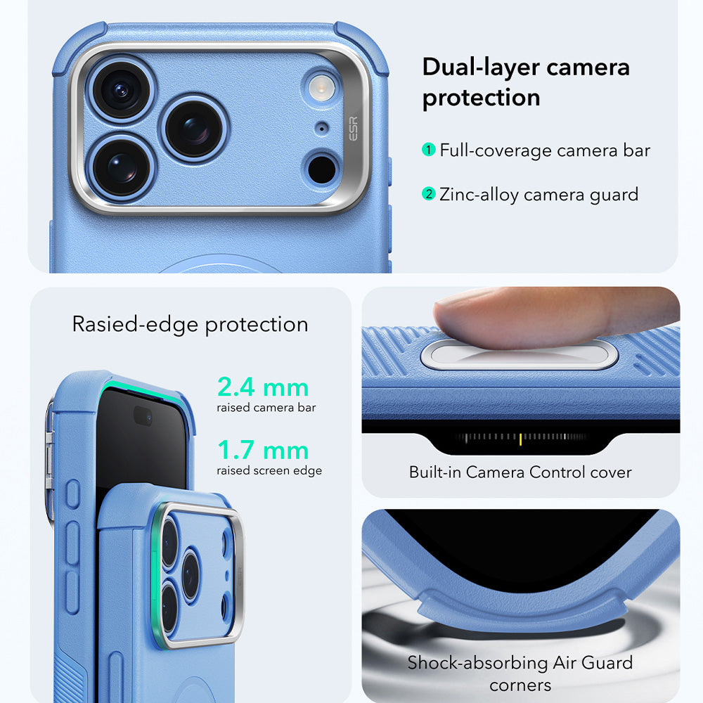 MagSafe tok Apple iPhone 18 Pro / 17 Pro-hoz, ESR, Cyber Armor Kickstand, Kék