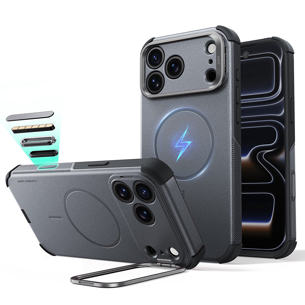 MagSafe tok Apple iPhone 18 Pro / 17 Pro-hoz, ESR, Cyber Armor Kickstand, Szürke