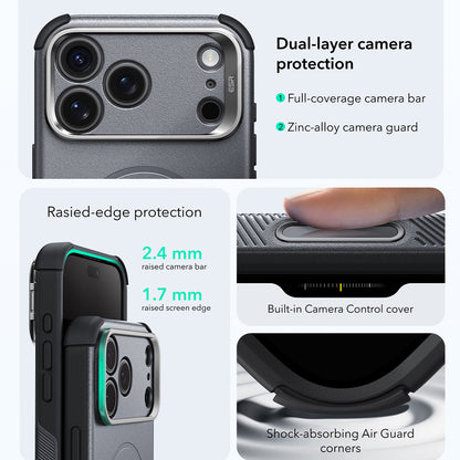 MagSafe tok Apple iPhone 18 Pro / 17 Pro-hoz, ESR, Cyber Armor Kickstand, Szürke