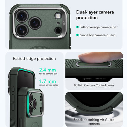 MagSafe tok Apple iPhone 18 Pro / 17 Pro-hoz, ESR, Cyber Armor Kickstand, Zöld