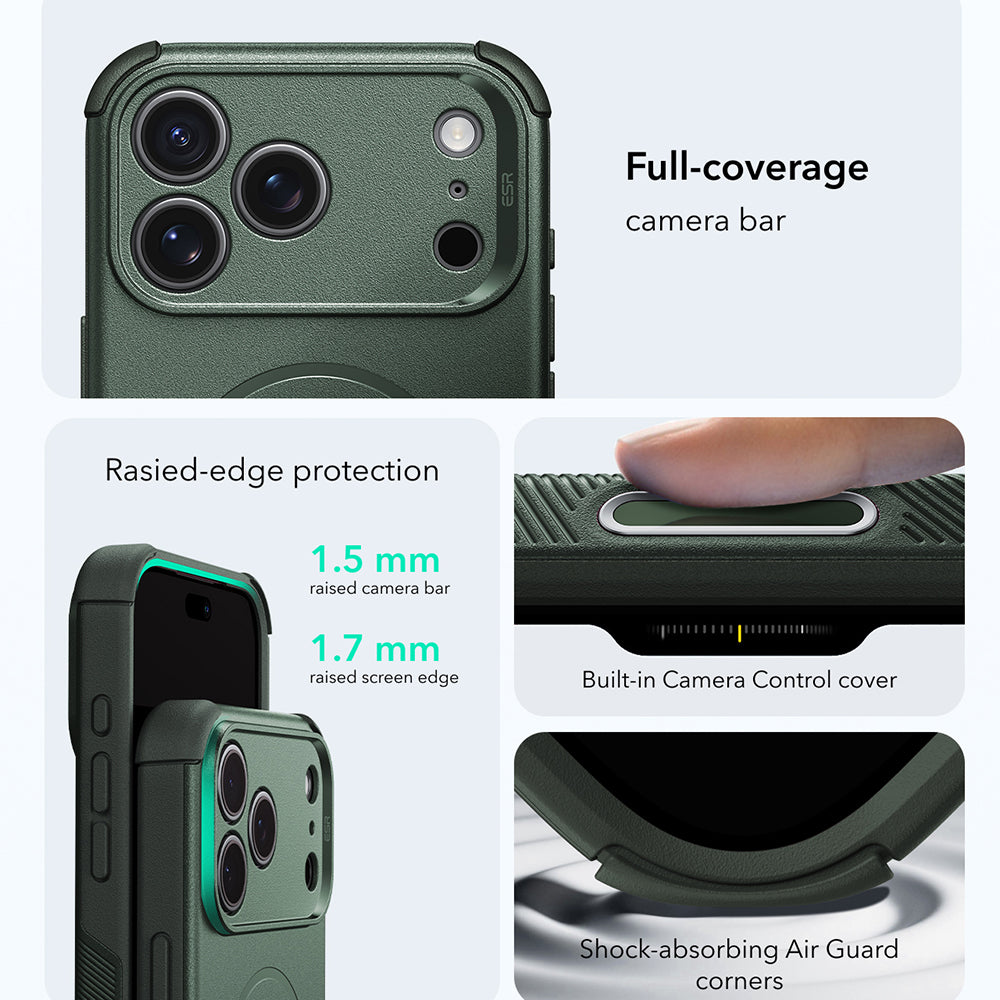 MagSafe tok Apple iPhone 18 Pro / 17 Pro-hoz, ESR, Cyber, Zöld