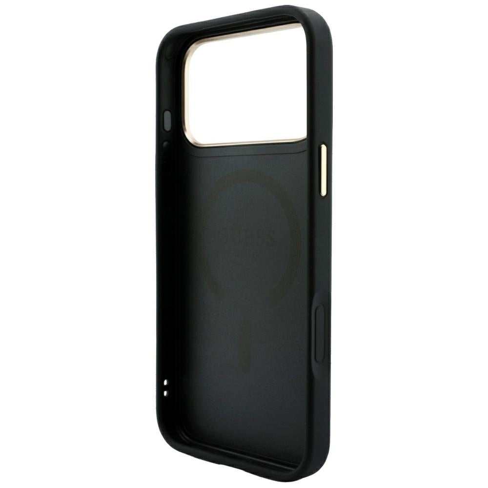 MagSafe Case for Apple iPhone 18 Pro / 17 Pro, Guess, 4G Embossed Classic, Black