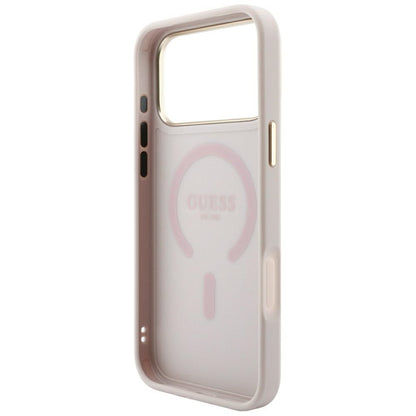 MagSafe Case for Apple iPhone 18 Pro / 17 Pro, Guess, 4G Embossed Classic, Pink