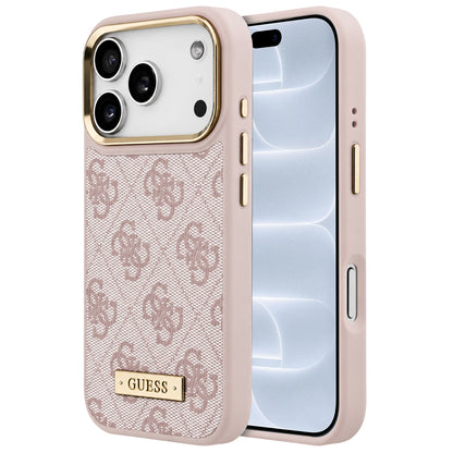 MagSafe Case for Apple iPhone 18 Pro / 17 Pro, Guess, 4G Logo Plate, Pink