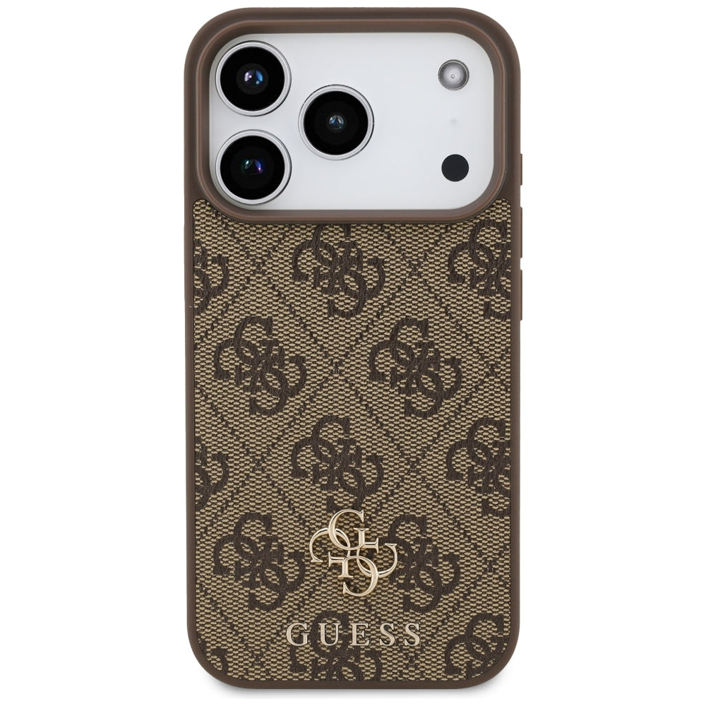 MagSafe Case for Apple iPhone 18 Pro / 17 Pro, Guess, 4G Small and Classic, Brown