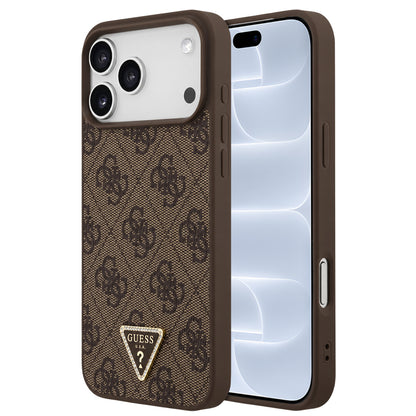 MagSafe tok Apple iPhone 18 Pro / 17 Pro-hoz, Guess, 4G Triangle Strass, Barna