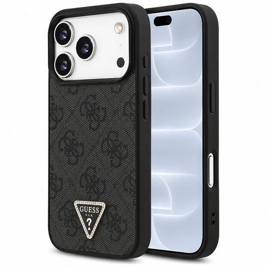 MagSafe tok Apple iPhone 18 Pro / 17 Pro-hoz, Guess, 4G Triangle Strass, Fekete