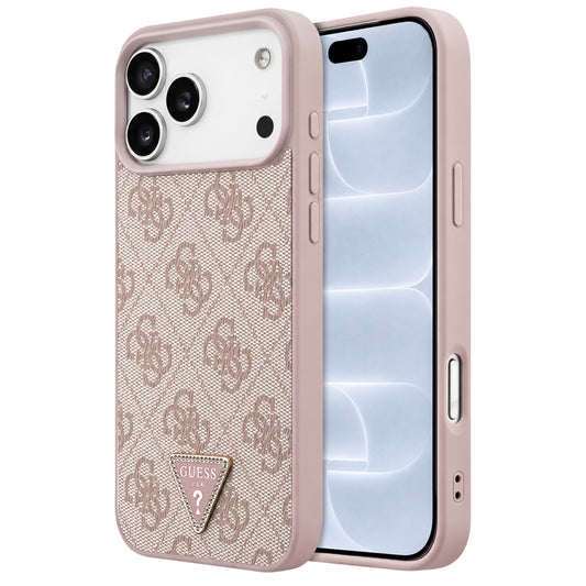 MagSafe tok Apple iPhone 18 Pro / 17 Pro készülékhez, Guess, 4G Triangle Strass, Rózsaszín