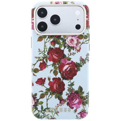 MagSafe tok Apple iPhone 18 Pro / 17 Pro készülékhez, Guess, Blossom Roses Print, kék