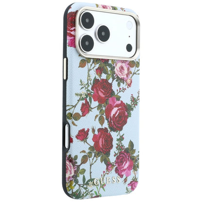 MagSafe tok Apple iPhone 18 Pro / 17 Pro készülékhez, Guess, Blossom Roses Print, kék