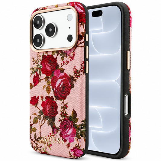 MagSafe tok Apple iPhone 18 Pro / 17 Pro készülékhez, Guess, Blossom Roses Print, rózsaszín