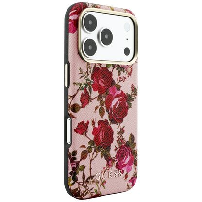 MagSafe Case for Apple iPhone 18 Pro / 17 Pro, Guess, Blossom Roses Print, Pink