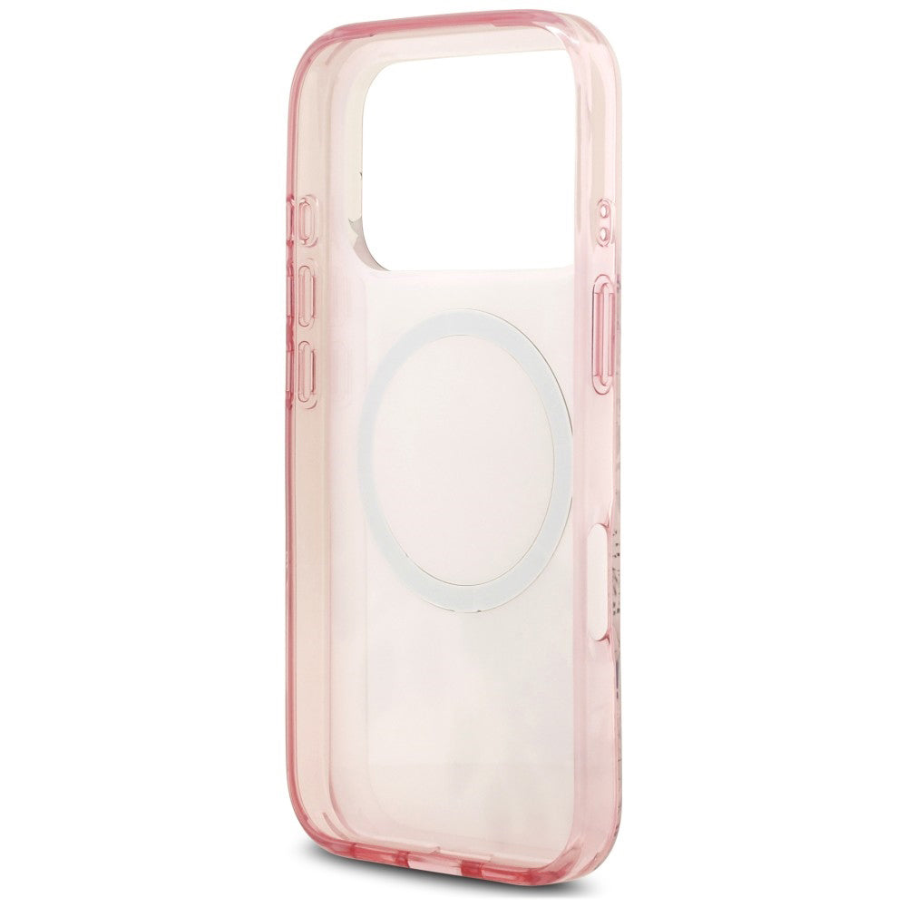 MagSafe tok Apple iPhone 18 Pro / 17 Pro készülékhez, Guess, IML Flower & Tonal Circle, rózsaszín