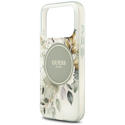 MagSafe tok Apple iPhone 18 Pro / 17 Pro készülékhez, Guess, IML Flower & Tonal Circle, zöld