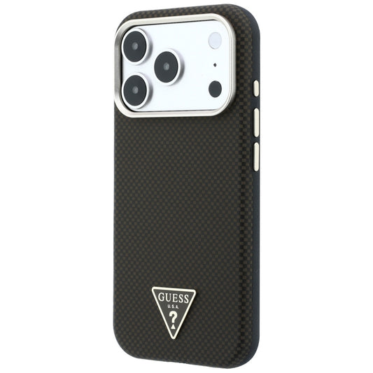 MagSafe tok Apple iPhone 18 Pro / 17 Pro-hoz, Guess, Kevlar Háromszög Logó, Barna