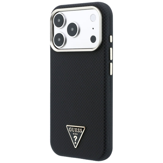 MagSafe tok Apple iPhone 18 Pro / 17 Pro-hoz, Guess, Kevlar Háromszög Logó, Fekete