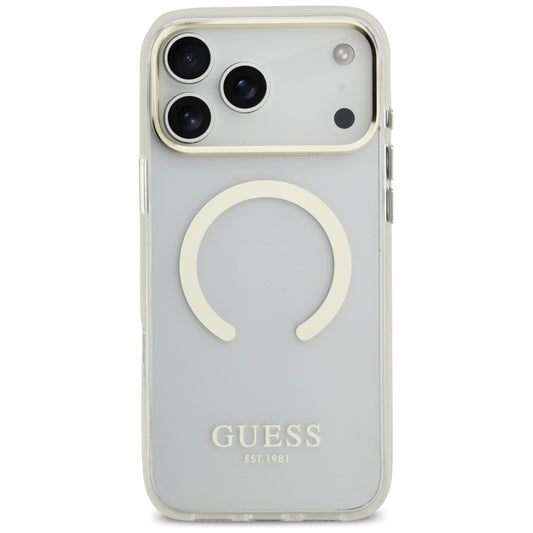 MagSafe tok Apple iPhone 18 Pro / 17 Pro-hoz, Guess, Fém Kontúr, Arany