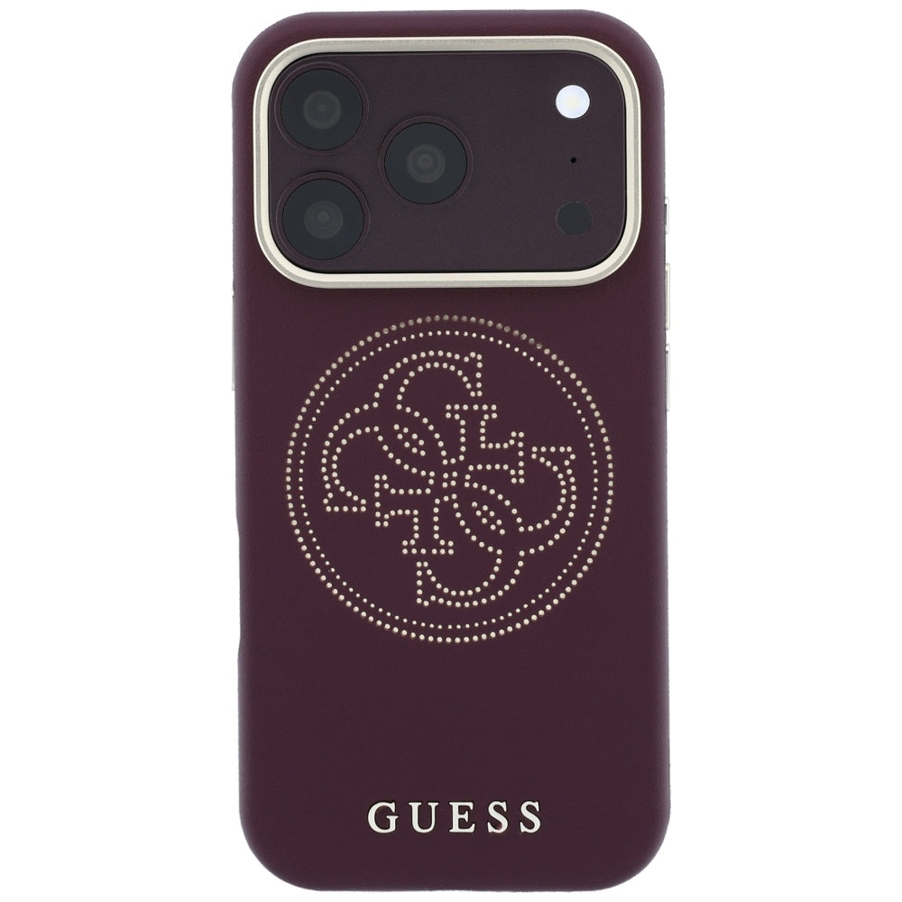 MagSafe Case for Apple iPhone 18 Pro / 17 Pro, Guess, Perforated 4G, Burgundy