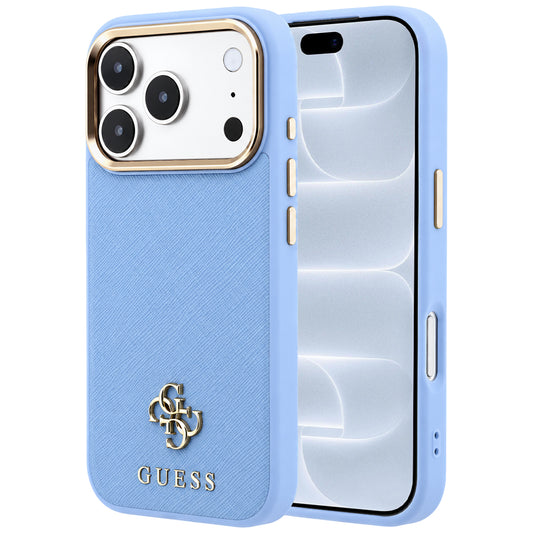 MagSafe tok Apple iPhone 18 Pro / 17 Pro-hoz, Guess, Saffiano Small 4G Classic, Kék