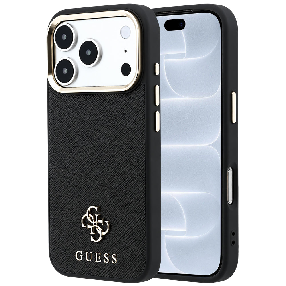 MagSafe tok Apple iPhone 18 Pro / 17 Pro-hoz, Guess, Saffiano Small 4G Classic, Fekete