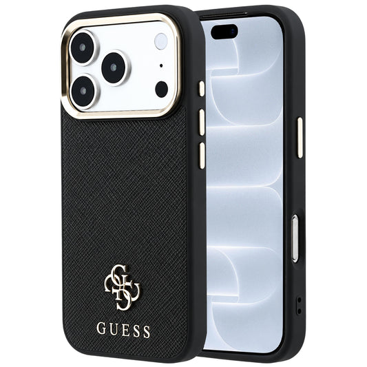 MagSafe tok Apple iPhone 18 Pro / 17 Pro-hoz, Guess, Saffiano Small 4G Classic, Fekete
