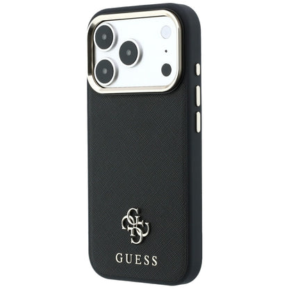 MagSafe tok Apple iPhone 18 Pro / 17 Pro-hoz, Guess, Saffiano Small 4G Classic, Fekete