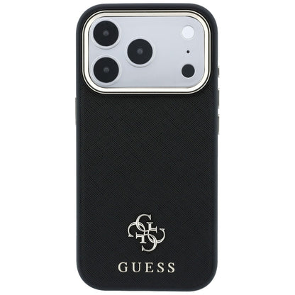 MagSafe tok Apple iPhone 18 Pro / 17 Pro-hoz, Guess, Saffiano Small 4G Classic, Fekete
