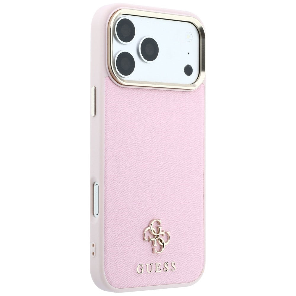 MagSafe Case for Apple iPhone 18 Pro / 17 Pro, Guess, Saffiano Small 4G Classic, Pink