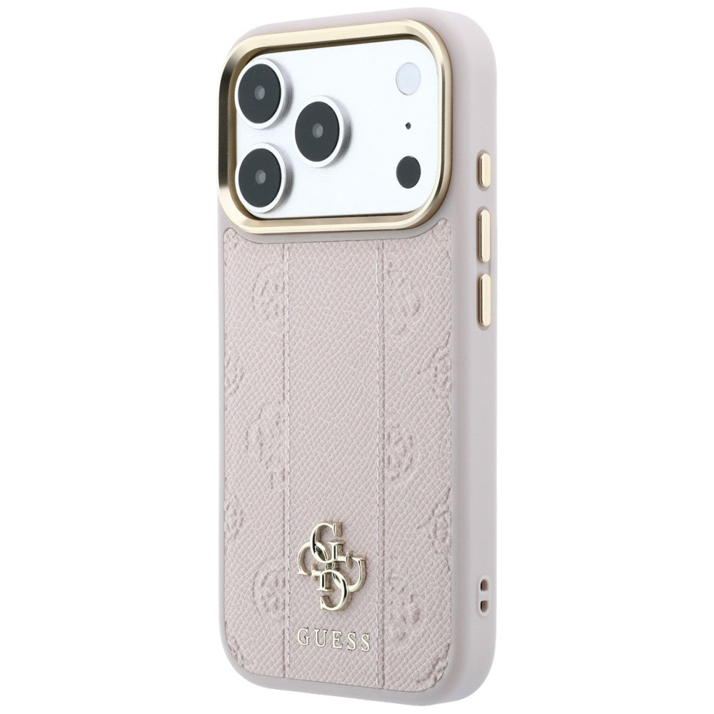 MagSafe tok Apple iPhone 18 Pro / 17 Pro-hoz, Guess, Stripe Peony 4G, Rózsaszín