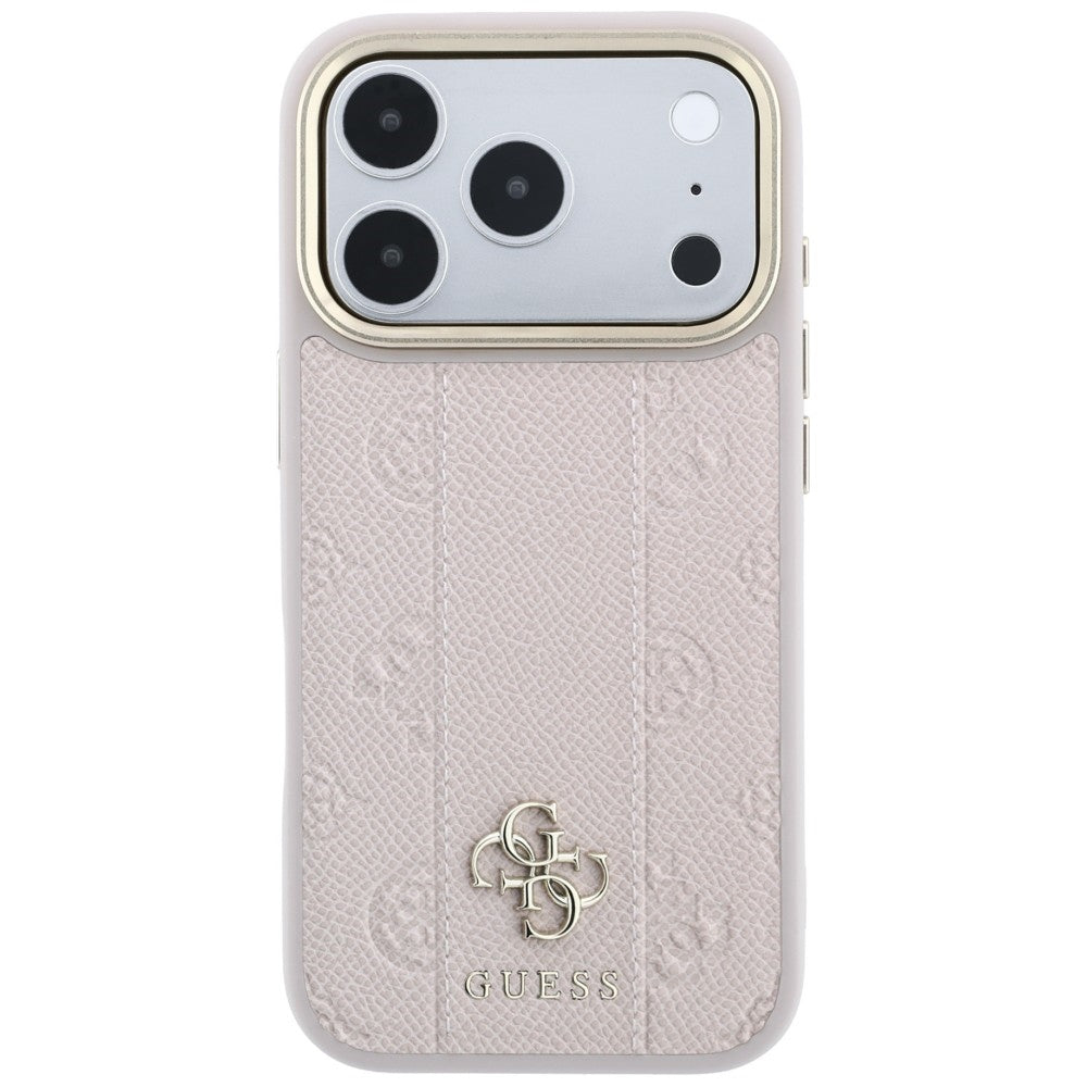 MagSafe tok Apple iPhone 18 Pro / 17 Pro-hoz, Guess, Stripe Peony 4G, Rózsaszín