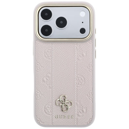 MagSafe tok Apple iPhone 18 Pro / 17 Pro-hoz, Guess, Stripe Peony 4G, Rózsaszín
