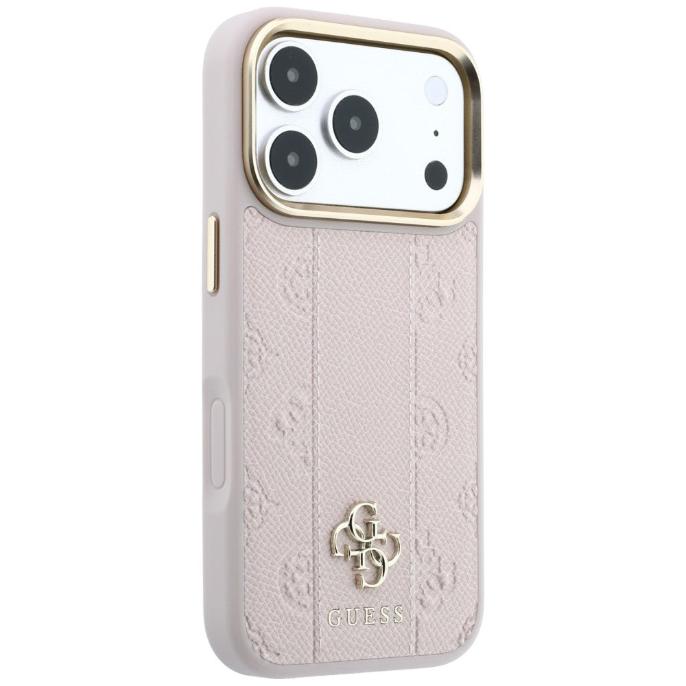 MagSafe tok Apple iPhone 18 Pro / 17 Pro-hoz, Guess, Stripe Peony 4G, Rózsaszín