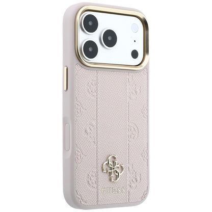 MagSafe tok Apple iPhone 18 Pro / 17 Pro-hoz, Guess, Stripe Peony 4G, Rózsaszín