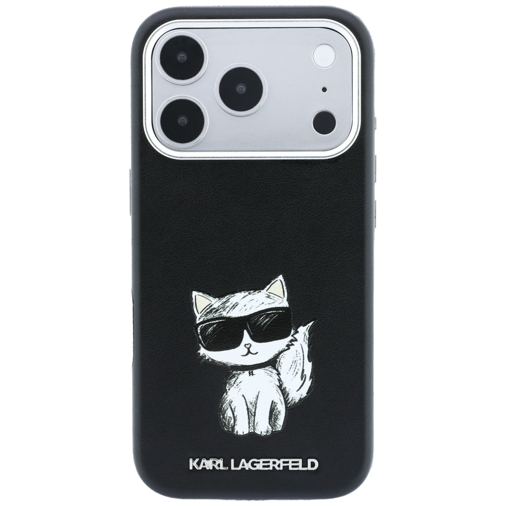 MagSafe tok Apple iPhone 18 Pro / 17 Pro készülékhez, Karl Lagerfeld, Choupette Sketch, Fekete
