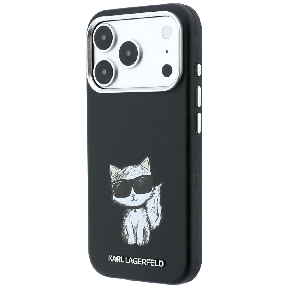 MagSafe tok Apple iPhone 18 Pro / 17 Pro készülékhez, Karl Lagerfeld, Choupette Sketch, Fekete