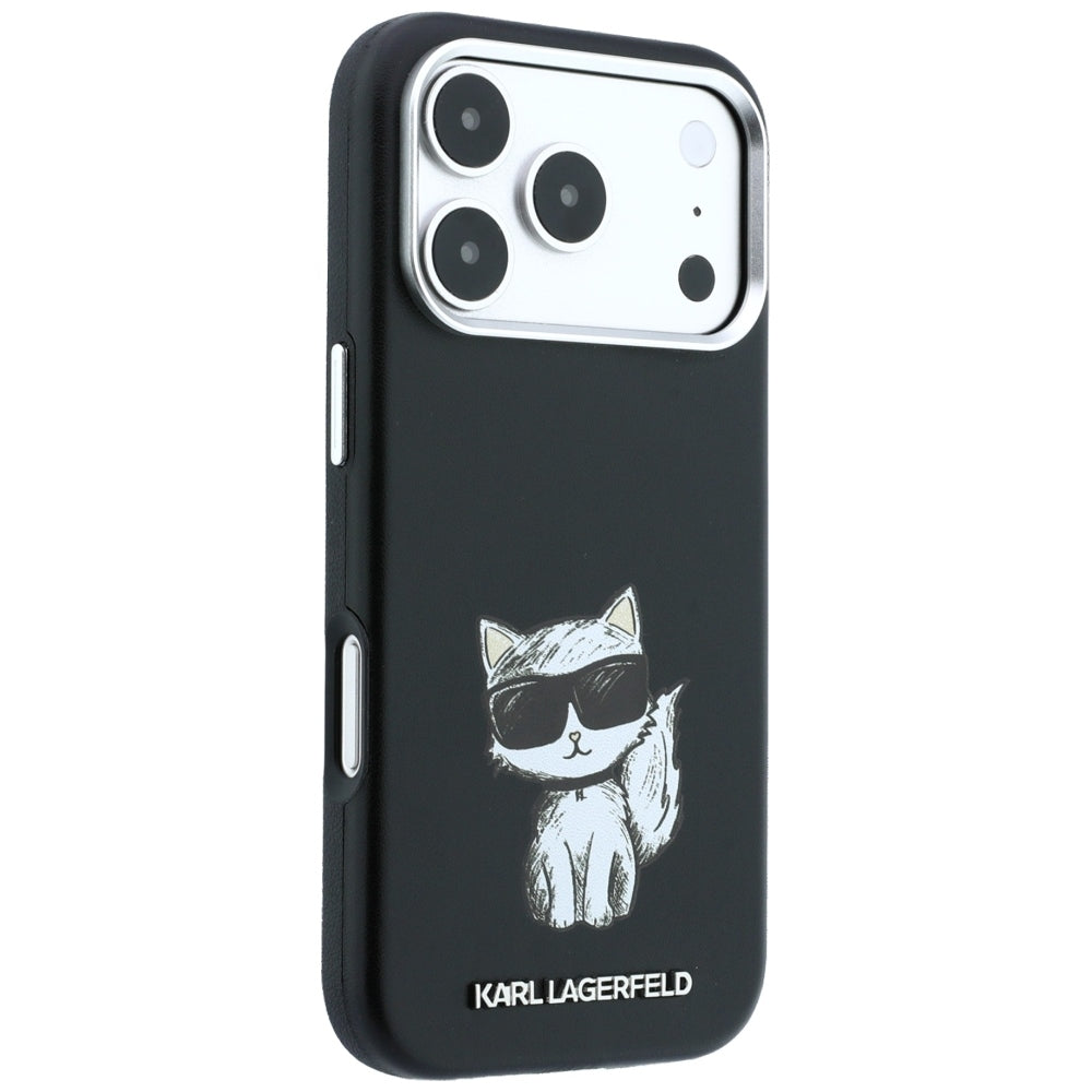 MagSafe tok Apple iPhone 18 Pro / 17 Pro készülékhez, Karl Lagerfeld, Choupette Sketch, Fekete