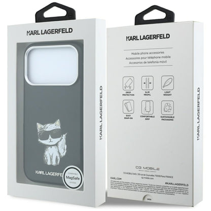 MagSafe tok Apple iPhone 18 Pro / 17 Pro készülékhez, Karl Lagerfeld, Choupette Sketch, Fekete