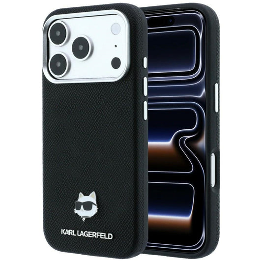 MagSafe tok Apple iPhone 18 Pro / 17 Pro készülékhez, Karl Lagerfeld, Grained Choupette Head, Fekete