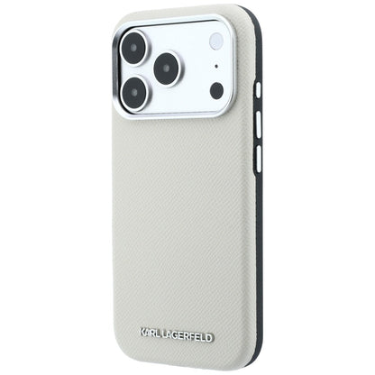 MagSafe tok Apple iPhone 18 Pro / 17 Pro-hoz, Karl Lagerfeld, Barázdált Hosszúkás Logó, Bézs