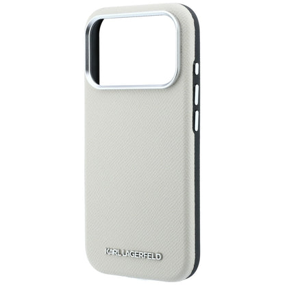 MagSafe tok Apple iPhone 18 Pro / 17 Pro-hoz, Karl Lagerfeld, Barázdált Hosszúkás Logó, Bézs