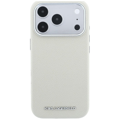 MagSafe tok Apple iPhone 18 Pro / 17 Pro-hoz, Karl Lagerfeld, Barázdált Hosszúkás Logó, Bézs