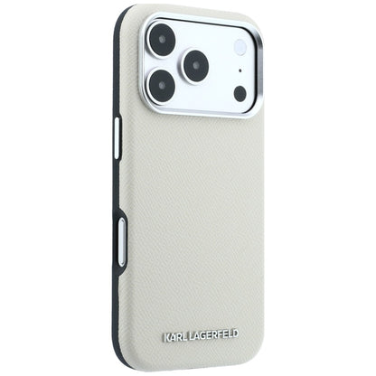MagSafe tok Apple iPhone 18 Pro / 17 Pro-hoz, Karl Lagerfeld, Barázdált Hosszúkás Logó, Bézs